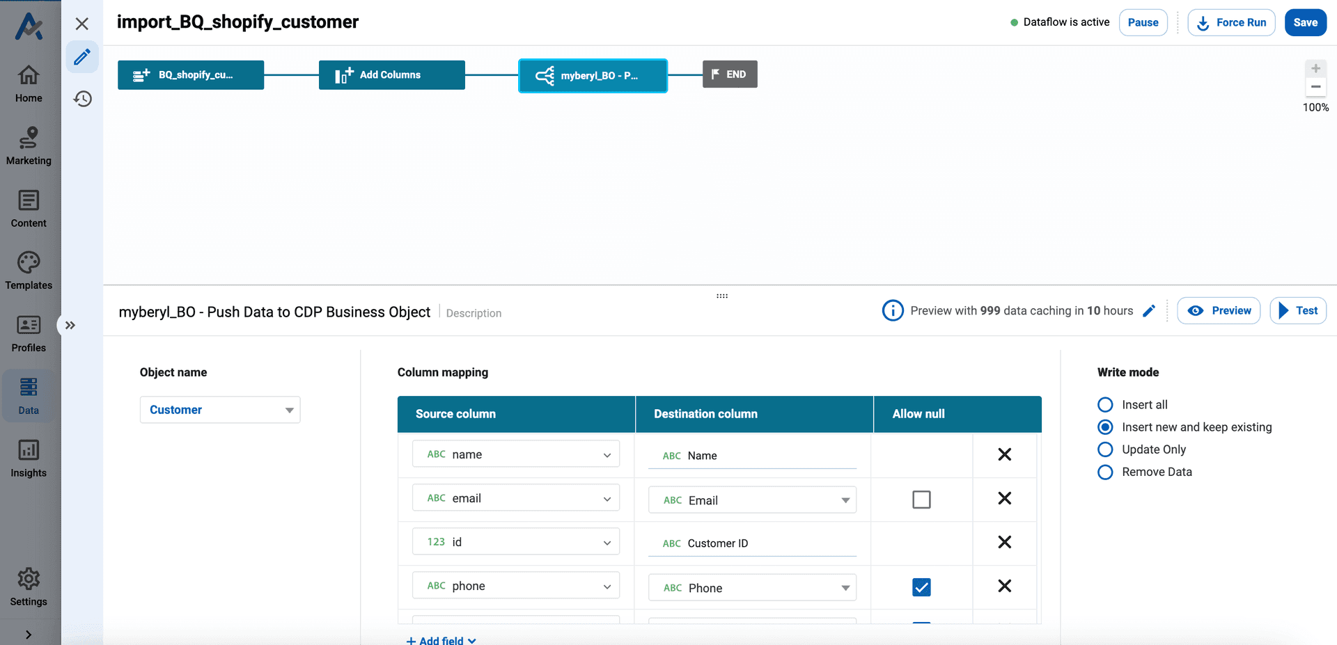 Configure Business Object destination